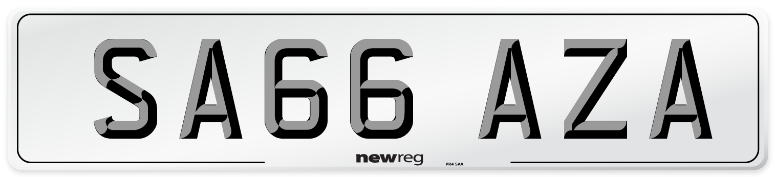 SA66 AZA Number Plate from New Reg